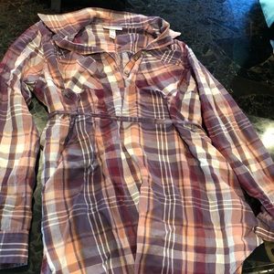 Flannel maternity shirt